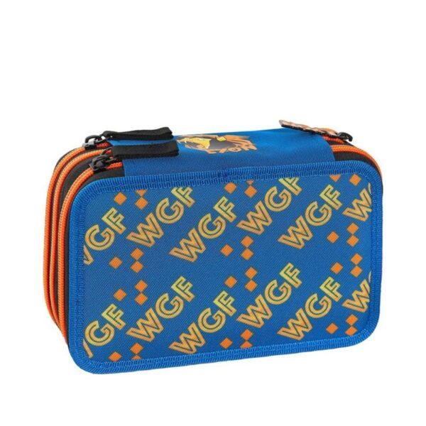 Astuccio corredo 3 zip lyon gamer blu/arancione-FRANCO COSIMO PANINI