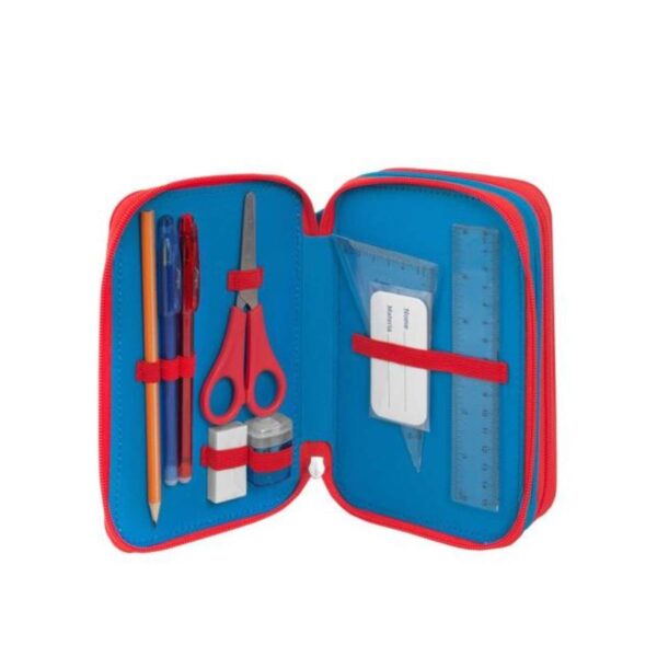 Astuccio corredo 3 zip super mario azzurro-rosso-FRANCO COSIMO PANINI