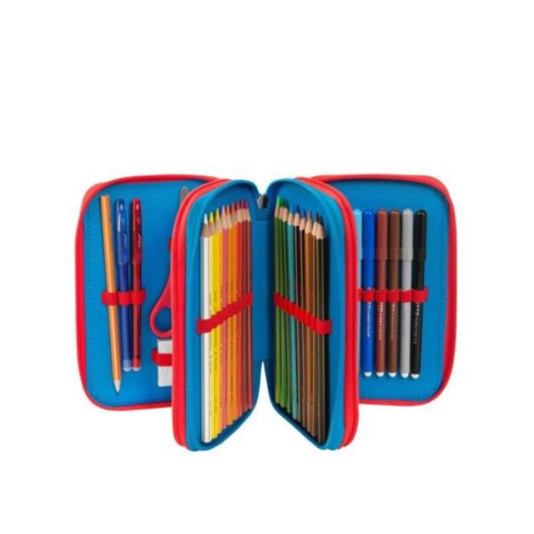 Astuccio corredo 3 zip super mario azzurro-rosso-FRANCO COSIMO PANINI
