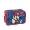 Astuccio corredo 3 zip super mario azzurro-rosso-FRANCO COSIMO PANINI