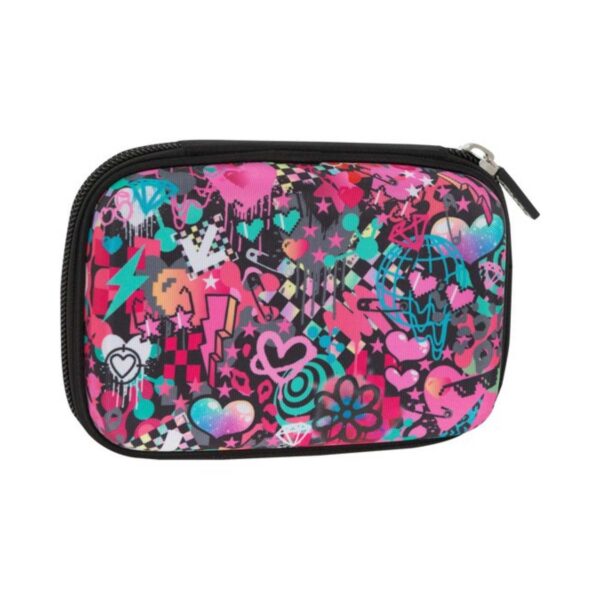 Astuccio attrezzato maxi zip bright hearts girl-COMIX