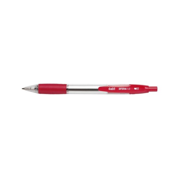 Penna a sfera a scatto 1.0 rossa confezione 12 pz-BUFFETTI