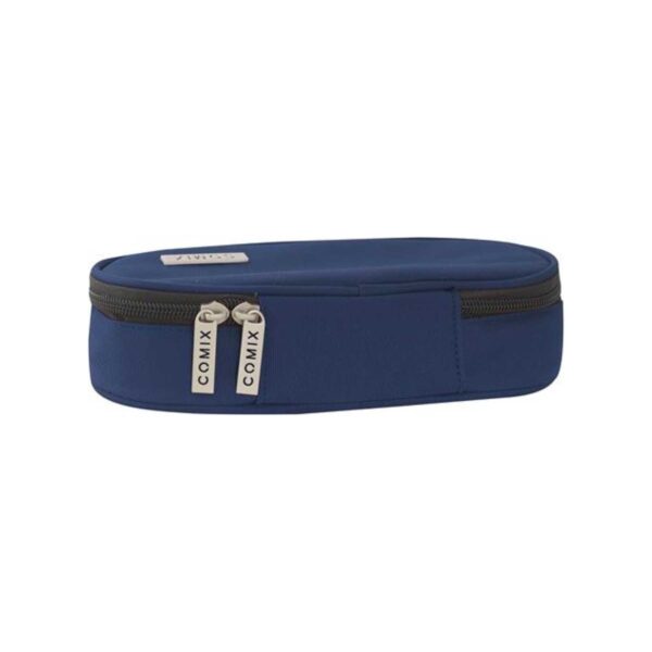 Astuccio ovale organizzato monocolore blu-COMIX