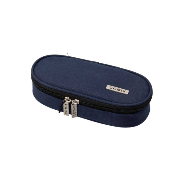 Astuccio ovale organizzato monocolore blu-COMIX