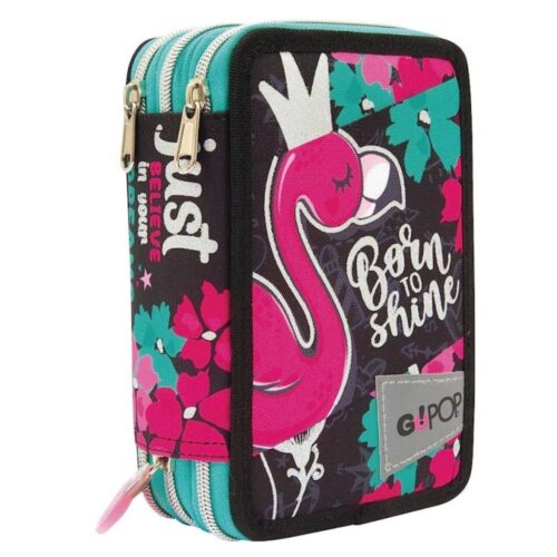 Astuccio organizzatp 3 zip flamingo-GOPOP