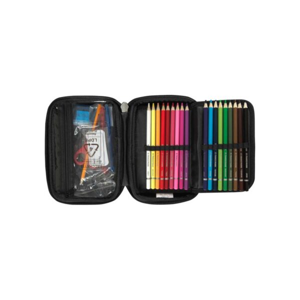 Astuccio corredo maxi zip glitter arancione-COMIX
