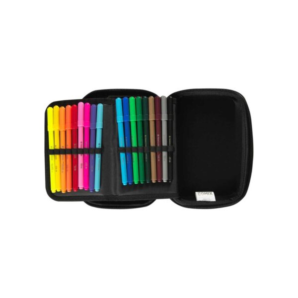 Astuccio corredo maxi zip glitter arancione-COMIX