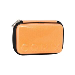 Astuccio corredo maxi zip glitter arancione-COMIX