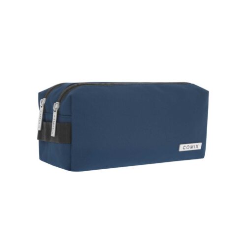 Astuccio 2 zip monocolore blu-COMIX