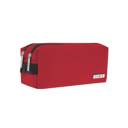 Astuccio 2 zip monocolore rosso-COMIX
