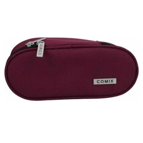 Astuccio ovale  organizzato monocolore bordeaux-COMIX