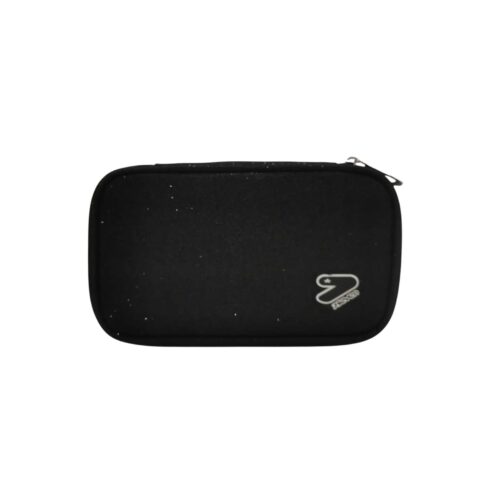 Pencil bag round plus big shiny tech nero-SEVEN