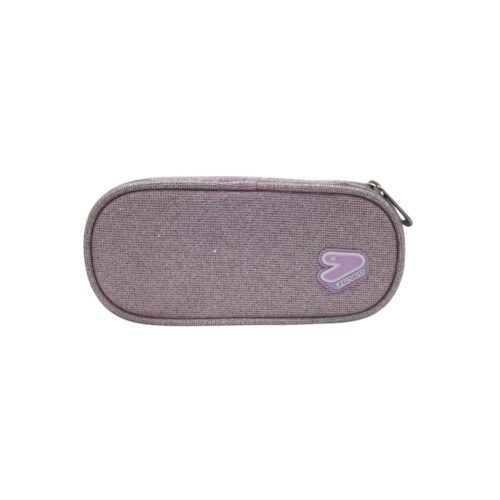Pencil bag round plus shiny tech lilla-SEVEN