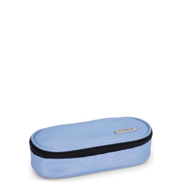 Astuccio ovale organizzato lurex azzurro-COMIX