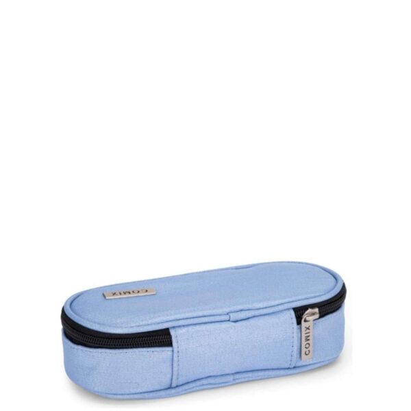 Astuccio ovale organizzato lurex azzurro-COMIX