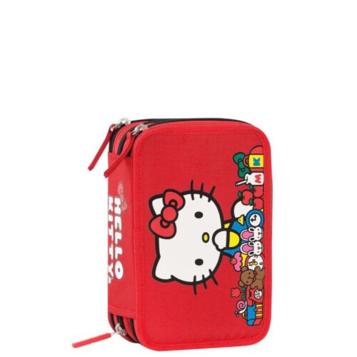 Astuccio corredo 3 zip-HELLO KITTY
