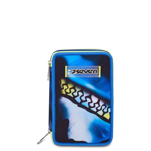 Astuccio 3 zip blu fusion-SEVEN