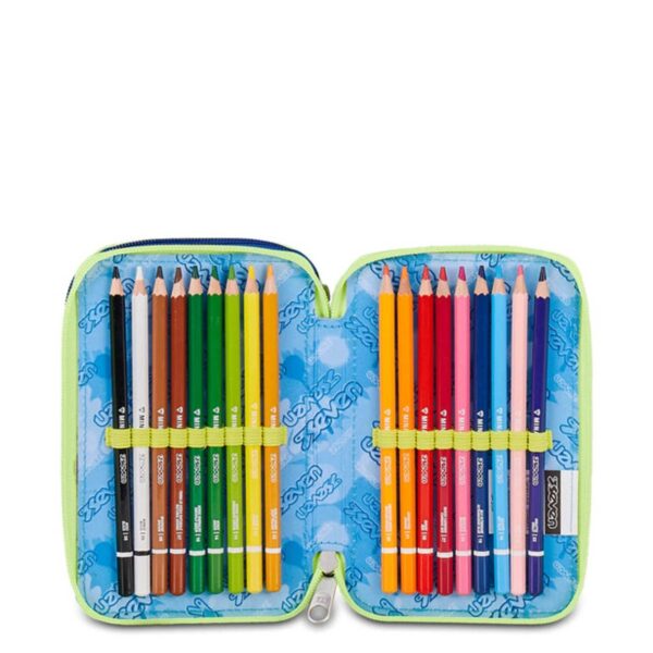 Astuccio 3 zip blu fusion-SEVEN