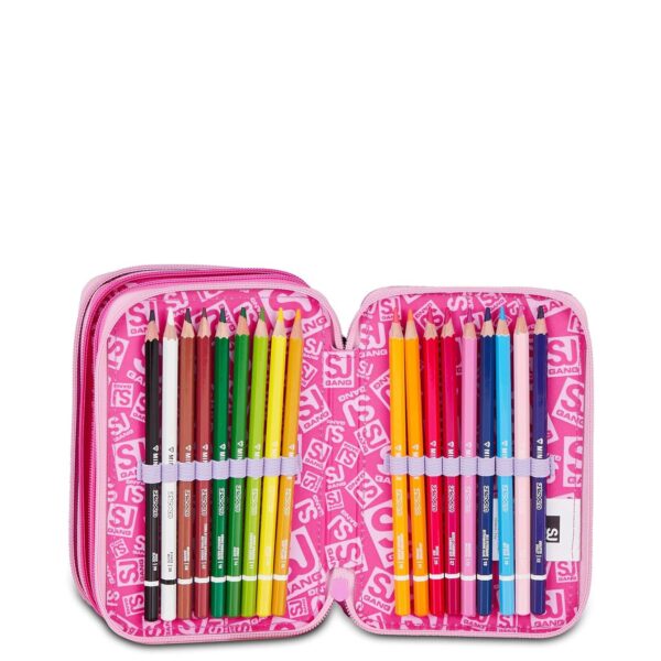 Astuccio 3 zip fluffy pink-SJ GANG