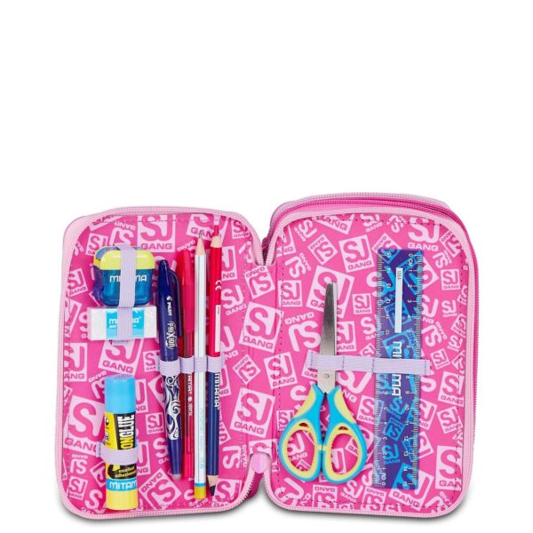 Astuccio 3 zip fluffy pink-SJ GANG
