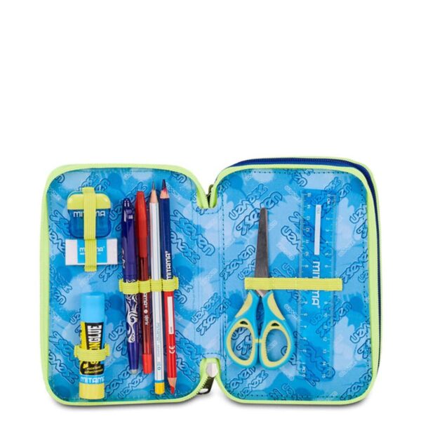 Astuccio 3 zip blu fusion-SEVEN